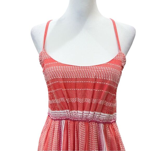 Liverpool LA Tiered Summer Maxi Dress Racerback Cotton Stripe Coral XS NWT - Picture 12 of 16